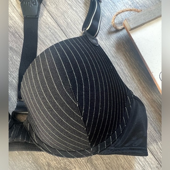 MARLIES DEKKERS Gloria Suspender Pinstripe Padded Push Up Halter Bra 34B NWOT! - Picture 8 of 14